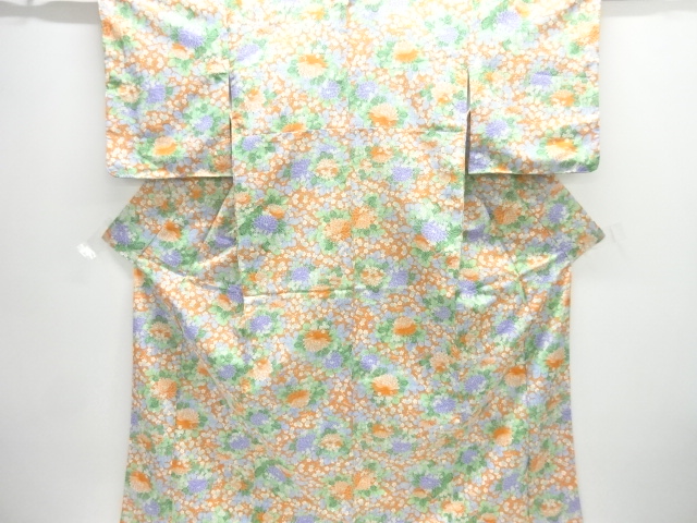 未使用品　菊桜模様小紋着物